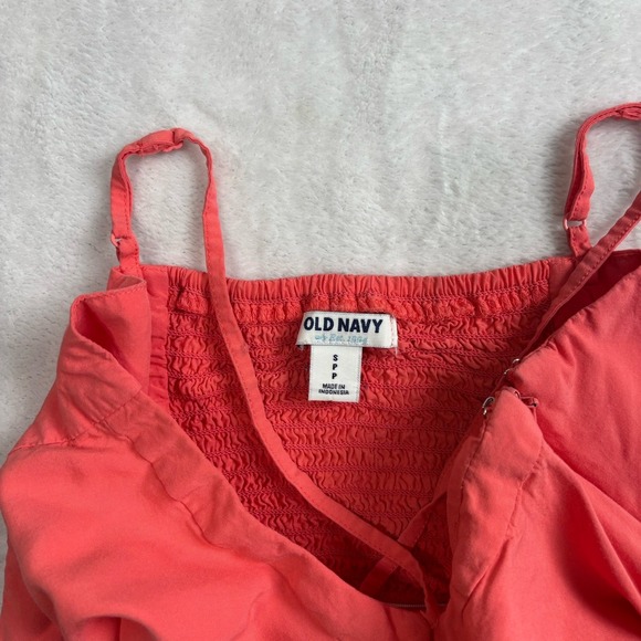 Y2K Old Navy Coral Orange Peach Flare Cami Dress Sundress Women's Small - Picture 2 of 7